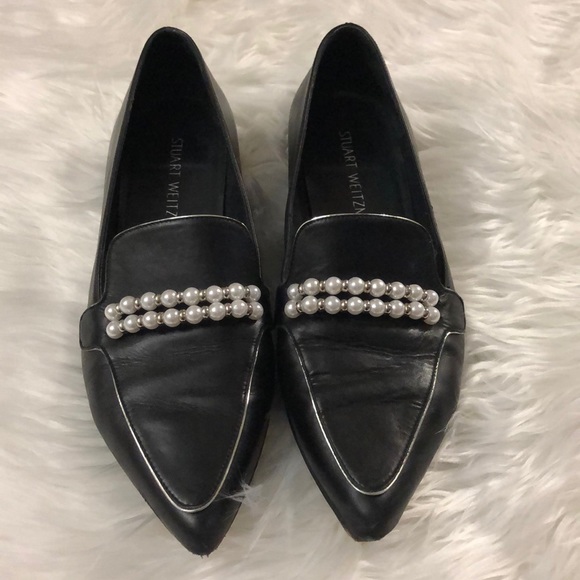 Black and Pearl Stuart Weitzman Flats/Loafers - Picture 3 of 8